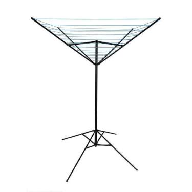 Imagem de Varal De Chão Aço Carbono Retrátil Giratório Reforçado 11 Cordas Duráv