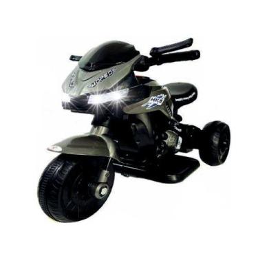 Imagem de Moto Elétrica Infantil 6V Dark Com Luz e Sons Unitoys, Cinza