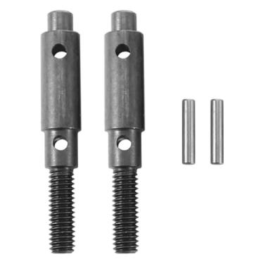 Imagem de MYHWDRNU Peças de carro RC compatíveis com Redcat GEN8 1/10 RC Crawler Car Upgrades peças acessórios 2 peças de aço duro dianteiro traseiro portal stub eixo de acionamento