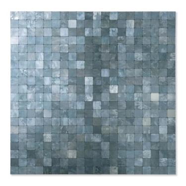 Imagem de OYASIMI 10 folhas de azulejos metálicos de mosaico Backsplash de aço inoxidável azul marinho resistente ao calor para cozinha, banheiro, lavanderia, acampamento, lareira