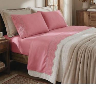 Imagem de Jogo de Lençol Solteiro 3 peças Micropercal 200 Fios Com Bordado Ingle