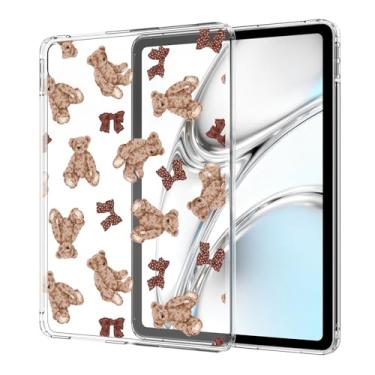 Imagem de Idocolors Capa feminina transparente com laço feminino para iPad de 10,2 polegadas 2019/2020/2021 (7ª/8ª/9ª geração), leve, antiarranhões, fina, TPU (poliuretano termoplástico), capa traseira de