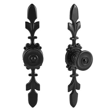 Imagem de Hyuduo Puxador de Gaveta para Armário, Puxador de Liga de Zinco de 4,72 Polegadas, Estilo Europeu retrô Com Design Elegante e Delgado para Cômoda, Caixa de Joias, (conjunto pequeno preto)