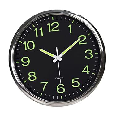 Imagem de Relógio de parede luminoso relógio de parede escuro brilhante número pendurado deslizante moderno relógio de luz noturna decoração para sala de estar quarto relógio de parede para quarto