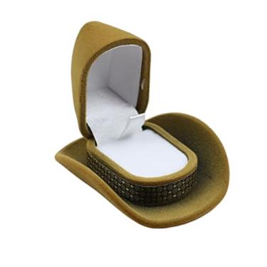 Imagem de Chapéu de cowboy organizador de joias, caixa de anel, chapéu de joias, exibição, caixa de armazenamento, caixas de presente de casamento e casamento