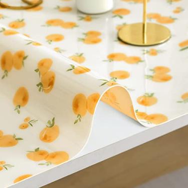 Imagem de U5GAAALPPQ9 Tapete de mesa transparente, capa de mesa grossa, elegante, toalha de mesa para 2, 4, 6 pessoas, multiuso (cor 2 90 x 90 cm)