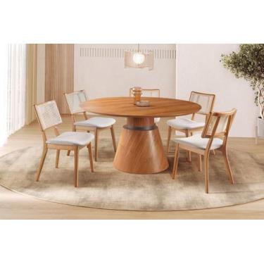 Imagem de Sala de Jantar Laminada Redonda 5 Cad 1,35m Zara Requinte - Requinte S