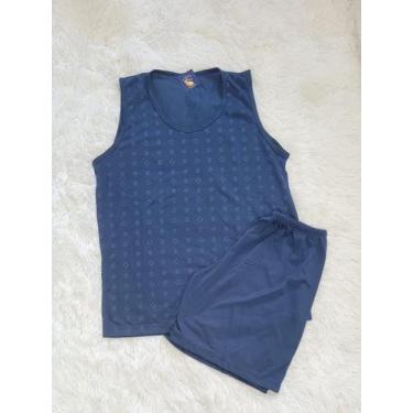 Imagem de Pijama Masculino Adulto Regata De verão Curto de dormir confotável - P