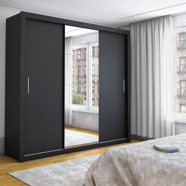 Imagem de Guarda Roupa Casal Isabela Luxo Com Espelho 3 Portas De Correr 4 Gavetas Carioca Moveis