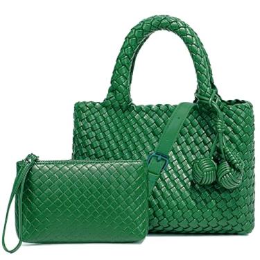 Imagem de OUYGZOU Bolsa feminina de tecido com bolsa de moedas, bolsa transversal pequena de corrente dobrável, bolsa de ombro moderna, bolsa Hobo, Veludo verde