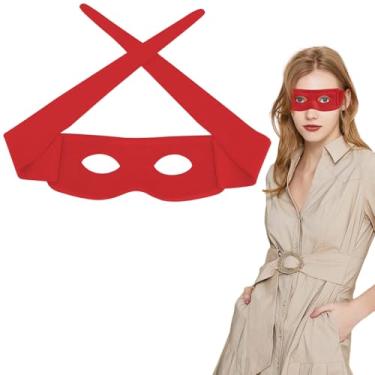 Imagem de HATINXIA Máscaras para os olhos de fantasia de Halloween, máscara de baile de máscaras de super-herói, cosplay, acessórios de festa, adereços para homens e mulheres, vermelho