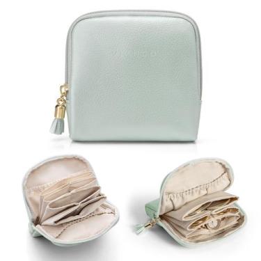 Imagem de Estojo de viagem para joias Vlando Small Mint Green Waterproof PU