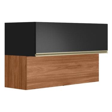 Imagem de Armário Aéreo Proença 120cm 2 Portas Basculantes Mdf Nogueira Touch-carbono Prime Tx