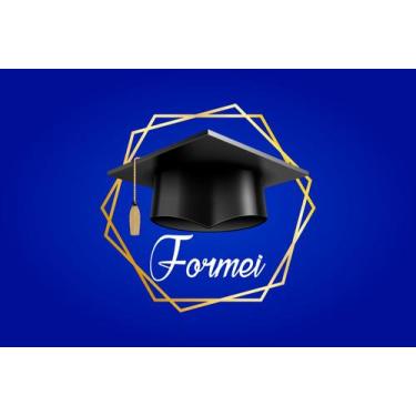 Imagem de Painel de Tecido Sublimado Formei Formatura Bordas Douradas - Fabrika 