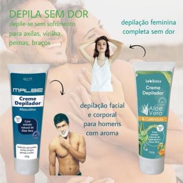 Imagem de Creme Depilador Depilação Corpo Feminina Masculina Perfume - Lucys
