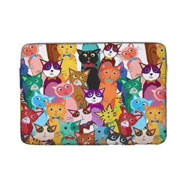 Imagem de Bolsa Para Laptop Com Estampa De Gato Colorido, Conjunto De Uma Peça, 