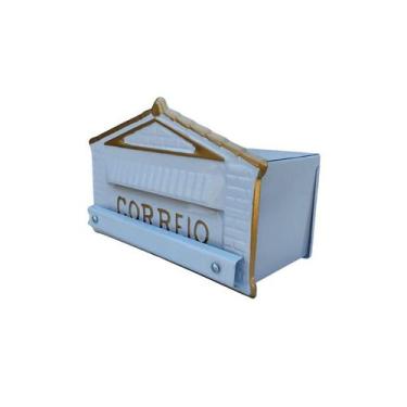 Imagem de Caixa de Correio Cartas Para Grade Detrás Branca 15x23x11cm - Ouro Min