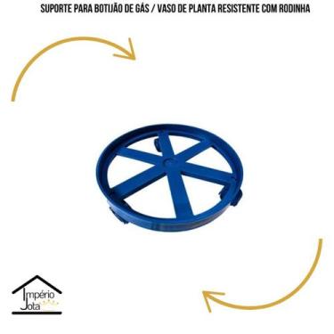 Imagem de Suporte Botijão de Gás - Planta com rodinha COR:AZUL - Micromax