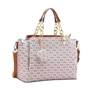Imagem de Bolsa Feminina de Mão Chenson CG85404 Monograma Elegance Cor:Bege, Beg