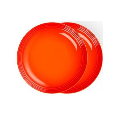 Imagem de Prato Redondo Raso 2 Peças 27 cm Laranja Le Creuset