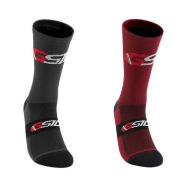 Imagem de Meias De Ciclismo Brancas E Pretas Até O Joelho, Compressão Para Bicic