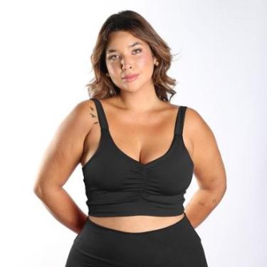 Imagem de Top Feminino Plus Size Fitness Franzido Frente Academia-Feminino