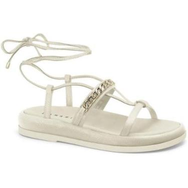 Imagem de Sandália Feminina Amarração Off White Ramarim 2555103-6-Feminino