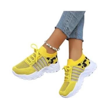 Imagem de sapatos mulher 2025 tênis com estampa de leopardo tênis casuais femini