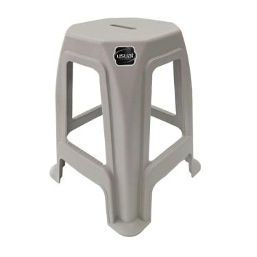 Imagem de Banqueta Nova Plástico Cinza Claro - 1086 - Usual Utilidades