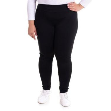 Imagem de Calça Legging Feminina Plus Size Peluciada - Serena, Preto, G8