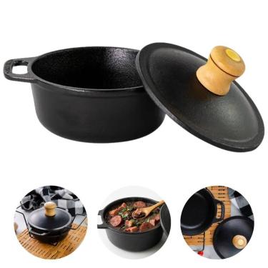 Imagem de Cumbuca de Ferro Fundido 12cm Para Servir Porções 435ml Com Tampa Santana