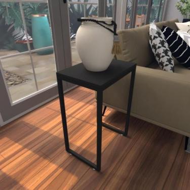 Imagem de Mesa Lateral Preta Aparador De Sofa Sala Mesa Lateral Cama - BeB