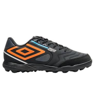 Imagem de Chuteira de Society Umbro Bump Club Pro 5 Original, Preto, Laranja, 38