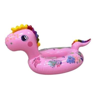 Imagem de Boia Bote Inflavel infantil dinossauro colorido Encher Fraldario para 