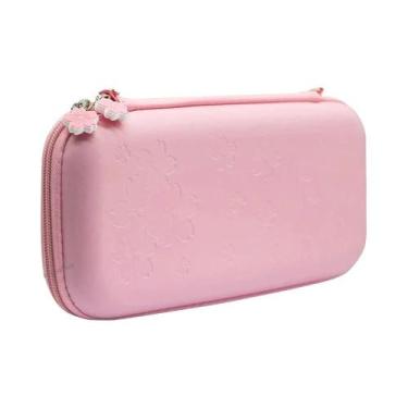 Imagem de Capa Impermeável PU Rosa Sakura Para Switch OLED Bolsa De Armazenament