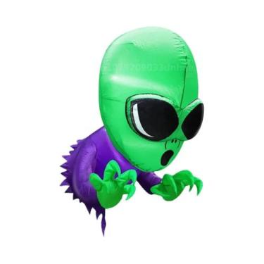 Imagem de Decoração Inflável De Halloween: Bruxa Fantasma De Cabeça Verde Para E