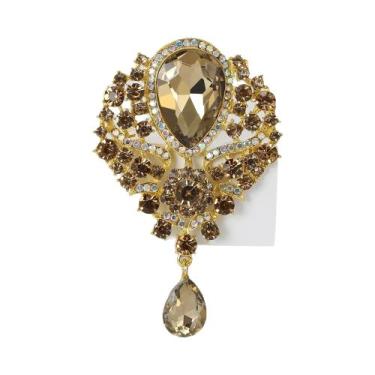 Imagem de Broches Femininos Brilhantes De Strass Em Formato De Gota Para Festas 