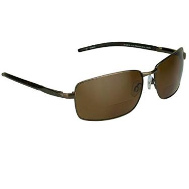 Imagem de proSPORT Óculos de sol bifocais polarizados para homens e mulheres pescaria metal antirreflexo, Marrom com estojo rígido, Large