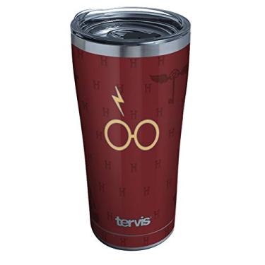 Imagem de Tervis Copo de viagem Harry Potter com isolamento térmico marrom e dourado mantém as bebidas frias e quentes, Legacy de 590 ml, aço inoxidável, 1 unidade (pacote com 1)
