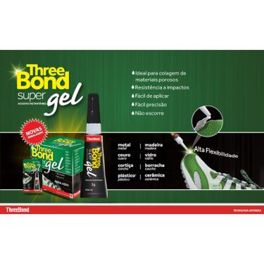 Imagem de Cola Instantânea Three Bond Gel 3g Caixa Com 24 Unidades