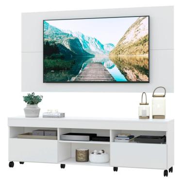 Imagem de Rack com Rodízios e Painel para TV até 65" Multimóveis Londres FG3335 Branco