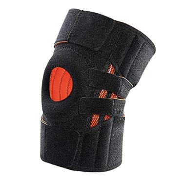 Imagem de YIJU Joelheiras para dor no joelho Suporte de joelho ajustável para alívio da lágrima do menisco Acl, Lcl, Mcl Joint Workout for Man Women, PRETO