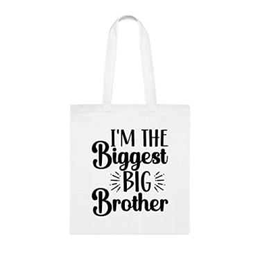 Imagem de I'M The Biggest Big Brother Tote bag, Big Brother , Presente para Big Brother, Big Brother Bolsa de ombro Big Brother e Irmã, Branco
