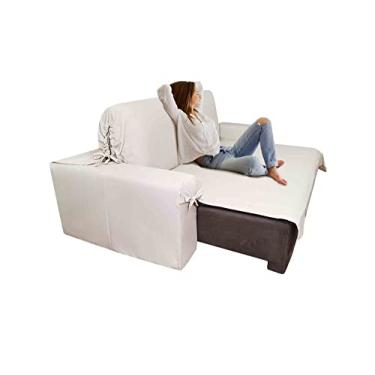 Imagem de Protetor pra Sofá de 3 Lugares Retrátil e Reclinável em Gorgurão até 2,35m Cor:Bege