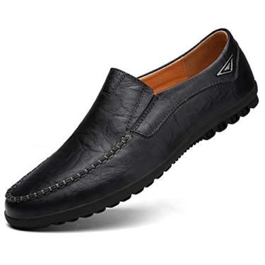 Imagem de Go Tour sapato mocassim masculino casual de couro moderno, A-black, 9