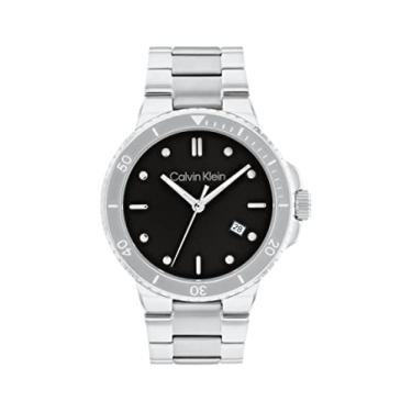 Imagem de Calvin Klein Relógio esportivo masculino multifuncional de quartzo – presente para ele, Prata/preto, Quartzo