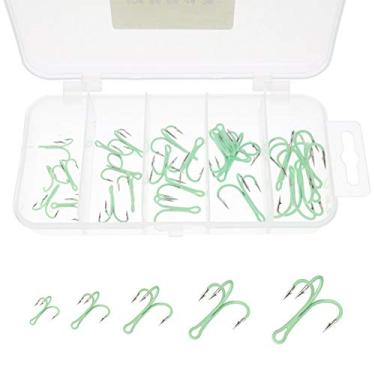 Imagem de Creative-Idea – Ganchos de agudos luminosos, conjunto triplo com 40 peças de anzol triplo com caixa organizadora de armazenamento que brilha no escuro para pesca noturna, água salgada