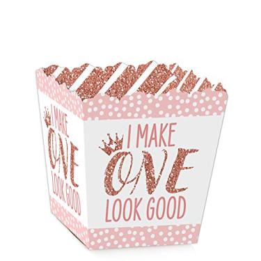 Imagem de Big Dot of Happiness 1st Birthday Little Miss Onederful - Mini caixas de lembrança de festa - Caixas de doces para festa de primeiro aniversário para meninas - Conjunto com 12