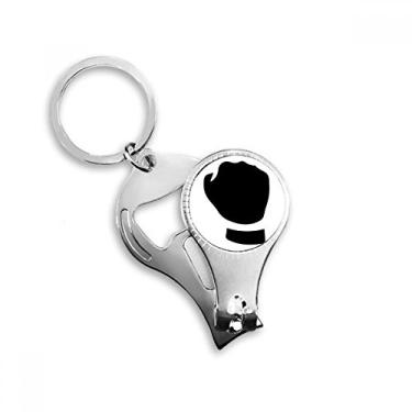 Imagem de Make A Fist Gesture Outline Pattern Nail Nipper Ring Chaveiro Abridor de Garrafas Clipper