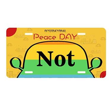 Imagem de DIYthinker Placa de identificação LGBT Transgênero Love Not Hate Placa de licença Decoração de Carro Dia da Paz